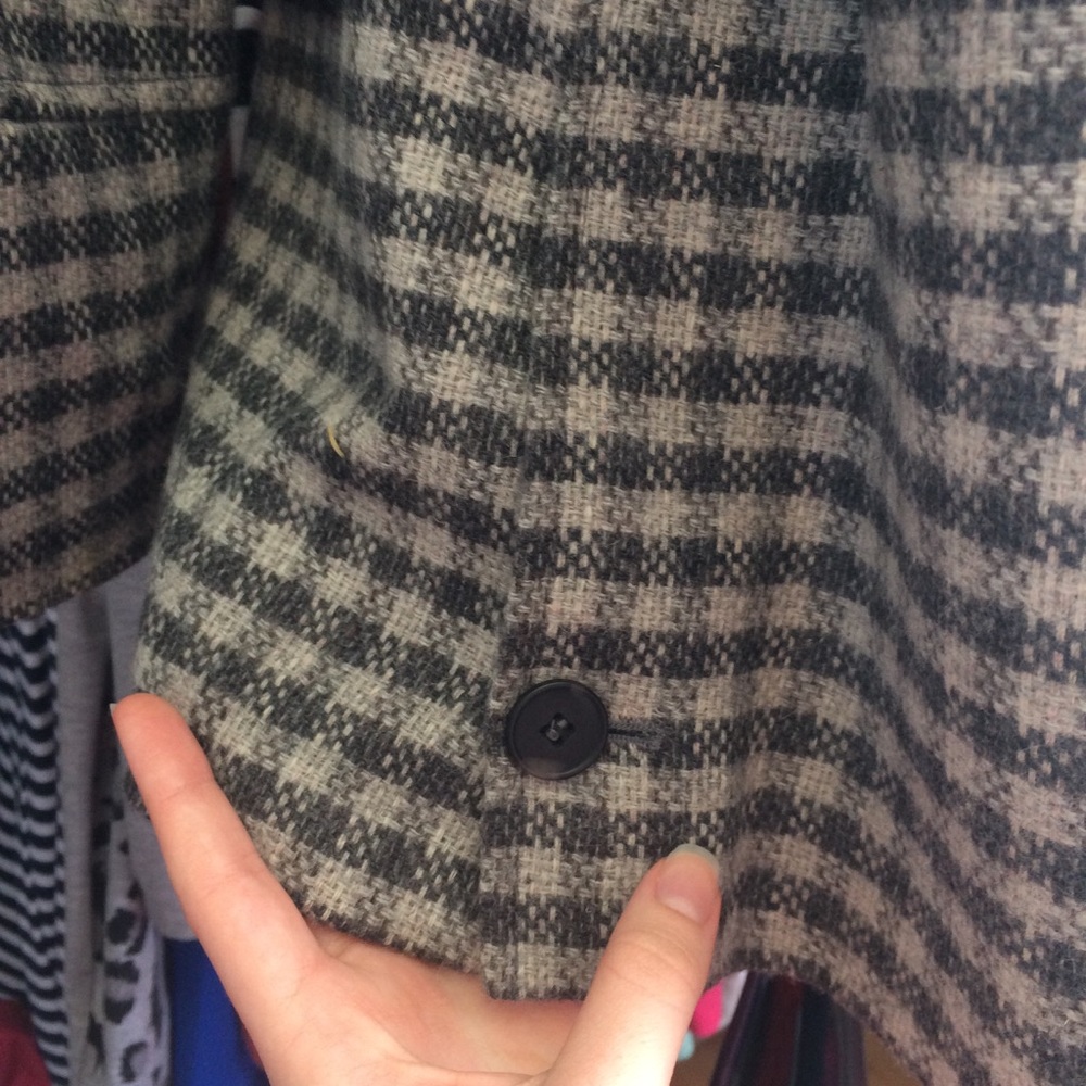 Bernard Holtzman VINTAGE 100% wool coat gray plaid - Picture 5 of 7